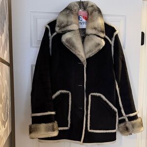 Dennis Basso Black and Cream Teddy Jacket